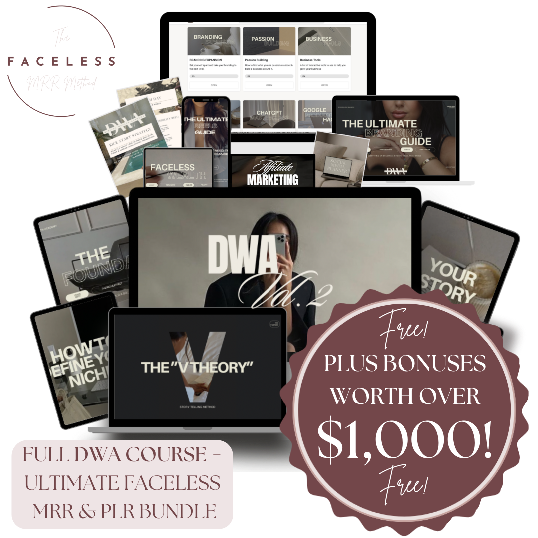 Digital Wealth Academy & Ultimate Faceless Bundle | Only $497 ($1,497 Value)